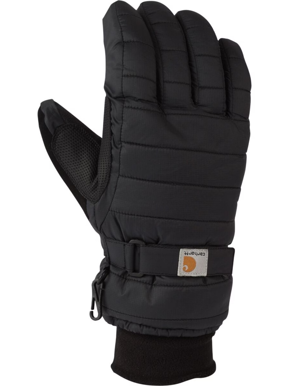 Carhartt Waterproof Insulated Quilted Knit Cuff Glove, Black - Medium
